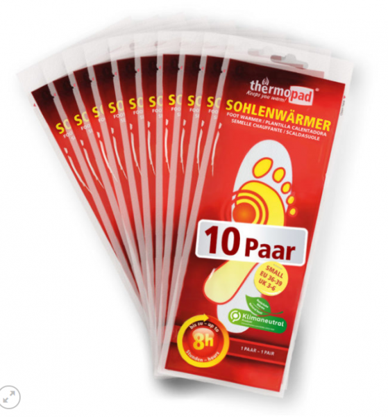 Wärmepads, Sohlenwärmer, Handwärmer, Rückenwärmer, Zehenwärmer, Wärmegürtel, Nackenwärmer